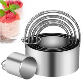 Stainless Steel Cookie Mold Hanging Basket Double Handle Mousse Ring Household Baking