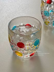 Vintage Hand-painted Colored Dot Bubble Glass