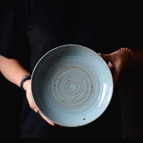 Blue Creative Round Ceramic Tableware Western Food Plate