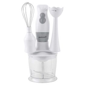 Brentwood Appliances 2-Speed Hand Blender and Food Processor with Balloon Whisk (White) (HB-38W)