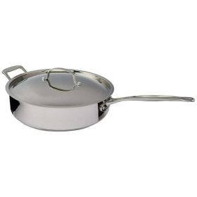 Chef's Classic Stainless Steel 5.5 Qt. Sauté Pan with Helper Handle & Cover