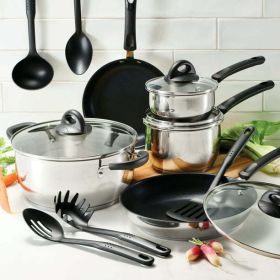 Everyday 14 Pc Stainless Steel Tri-Ply Base Cookware Set