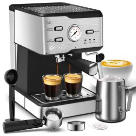 Espresso Machine 20 Bar Pump Pressure Cappuccino Latte Maker Coffee Machine With ESE POD Filter&Milk Frother Steam Wand&thermometer, 1.5L Water Tank,