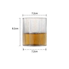 European Style Dense Ribbed Glass Vertical Cup (Option: Water cup-1PC)
