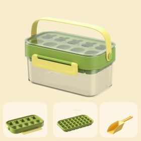 Silicone Ice Lattice Mold With Cover Portable (Option: Green-Bilayer)
