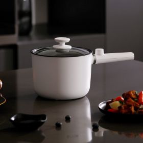 Multifunctional Mini Small Power Electric Cooking Pot (Option: White with handle-Triangle plug)