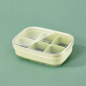 Silicone Ice Cube Mould With DIY Lid 6 Grid Soft Bottom Ce Cube Mold Square Fruit Ice Cube Maker Tray Kitchen Bar Tools Acces (Color: Green)