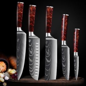 Stainless Steel Fruit Knife Versatile 5 Inch Knife Light Portable (Option: 5piece set)