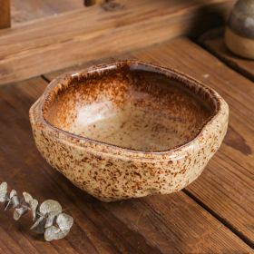 Ceramic Western Food Binaural Slow Cooker Baking Bowl (Option: 14cm Sand Glaze Stone)