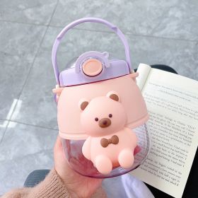 Children's Fashion Large-capacity Portable Straw Cup (Option: Purple-900ML)
