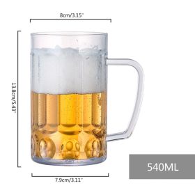 Household Large-capacity Acrylic Drop-proof Beer Mug With Handle (Option: 1 Style)