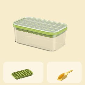 Silicone Ice Lattice Mold With Cover Portable (Option: Green-Single layer)