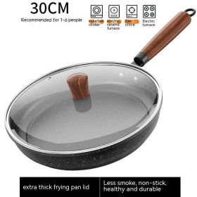 Medical Stone Frying Pan Non-stick Multi-functional Pan Light Oil Smoke Griddle (Option: 30cm With Cover)