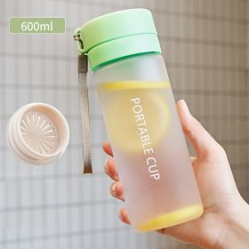 Temperature Resistance Simple Anti Fall With Scale Transparent Plastic Cup (Option: Matte green)