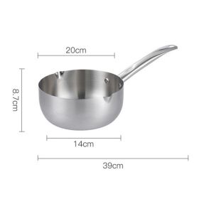 Snow Flat Pot Stainless Steel Nonstick Integrated Food Small Milk Pot (Option: All steel-Single pot-20cm)