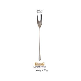 Qingfang Elegant Tableware 304 Stainless Steel Knife And Forks (Option: Dessert Fork)