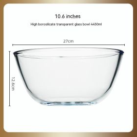 Japanese-style Transparent Glass Salad Bowl Large Instant Noodle Bowl Creative Bowl Microwave Oven Household And Noodle Bowl (Option: 4450ml)