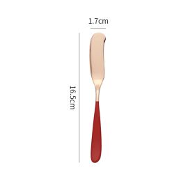 Shado Stainless Steel Creaming Knife Basting Knife Western Food Bread Knife (Option: Red Champagne Gold)