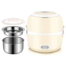 Electric Steamer Mini Kitchenware Rice Cookers (Option: Beige-170x160mm-220V US)