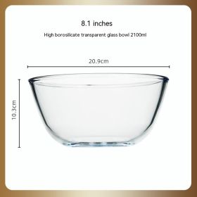 Japanese-style Transparent Glass Salad Bowl Large Instant Noodle Bowl Creative Bowl Microwave Oven Household And Noodle Bowl (Option: 2100ml)