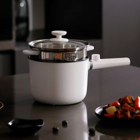 Multifunctional Mini Small Power Electric Cooking Pot (Option: With steamer-Triangle plug)