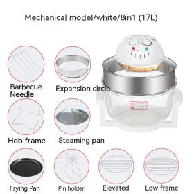 Glass Visual Air Fryer Convection Oven (Option: Mechanicalwhite8in1-European Standard)