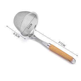 304 Stainless Steel Wooden Handle Colander Spicy Hot Pot Strainer M Fishing Line (Option: Rice Noodle Skimmer)