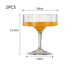 European Style Dense Ribbed Glass Vertical Cup (Option: Ice cream cup-2PCS)