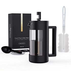 French Press Coffee Maker, Camping Plastic Glass French Coffee Press, Medium Size Tea And Frothed Milk Press,100 Percent BPA Free Prensa Francesa, Rus (Option: 350ml)