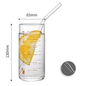 Graduated High Borosilicate Glass Milk Cup (Option: Orange font 300ml)