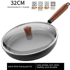 Medical Stone Frying Pan Non-stick Multi-functional Pan Light Oil Smoke Griddle (Option: 32cm With Cover)