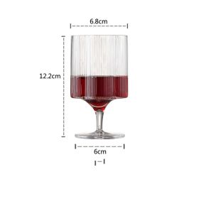 European Style Dense Ribbed Glass Vertical Cup (Option: Goblets-1PC)