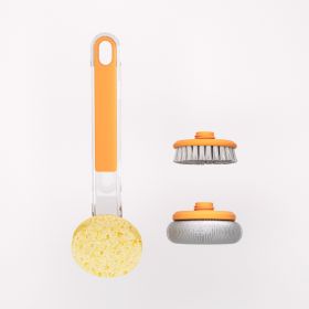 Kitchen Stove Oil And Dirt Removal Cleaning Brush (Color: Orange)