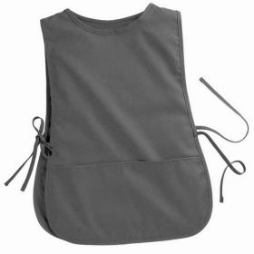 Women's Round Neck Pocket Strap Protective Vest Solid Color Household Vest Apron (Option: Gray-S)