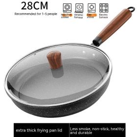 Medical Stone Frying Pan Non-stick Multi-functional Pan Light Oil Smoke Griddle (Option: 28cm With Cover)
