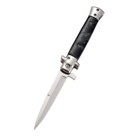 Outdoor Camping Multi-purpose Stainless Steel Wooden Handle Folding Knife (Option: Resin black)