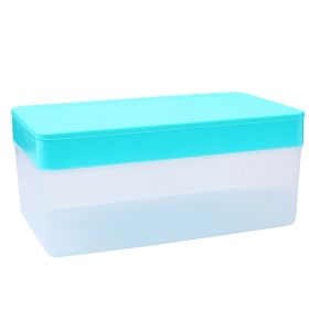 Summer New Silicone Ice Tray Food Grade Ice Cube Mold Large Capacity Ice Container Ice Box Refrigerator Artifact (Option: Light Blue Single Layer)