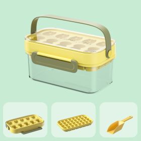 Silicone Ice Lattice Mold With Cover Portable (Option: Yellow-Bilayer)