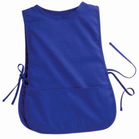 Women's Round Neck Pocket Strap Protective Vest Solid Color Household Vest Apron (Option: Dark Blue-S)