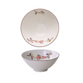 Household Ceramic Soup Large Bowl (Option: Flowers And Birds)