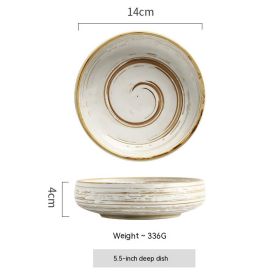 Painted Quaint Canteen Ceramic Rice Bowl (Option: Deep Plates Round Plate)