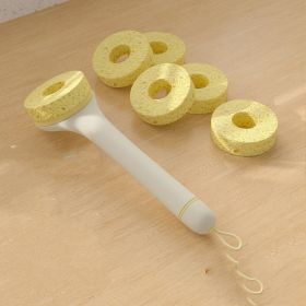 Wood Pulp Sponge Cleaning Brush Kitchen Gadgets (Option: Six brush heads)