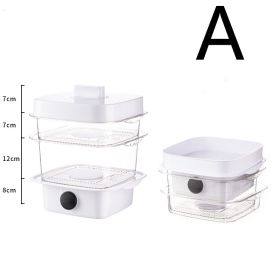 Multi-layer Dish Cover Heat Preservation Kitchen Cover Dining Table Leftover Storage Box Transparent Stack Cooking Hood Steamer (Option: A-White)