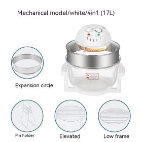 Glass Visual Air Fryer Convection Oven (Option: MechanicalWhite4in1-European Standard)