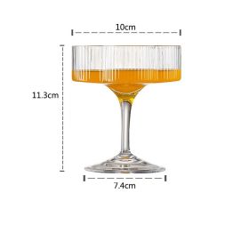European Style Dense Ribbed Glass Vertical Cup (Option: Ice cream cup-1PC)