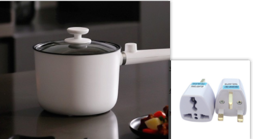 Multifunctional Mini Small Power Electric Cooking Pot (Option: White with handle-UK)