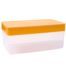 Summer New Silicone Ice Tray Food Grade Ice Cube Mold Large Capacity Ice Container Ice Box Refrigerator Artifact (Option: Beige Single Layer)