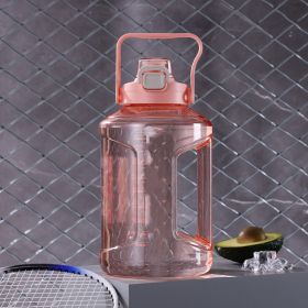 Large Capacity Straw Cup Gradient Plastic Water Bottle (Option: Transparent Pink-1.6L)