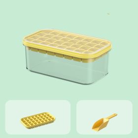 Silicone Ice Lattice Mold With Cover Portable (Option: Yellow-Single layer)
