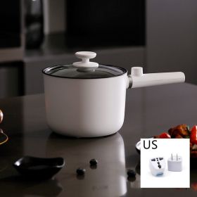 Multifunctional Mini Small Power Electric Cooking Pot (Option: White with handle-US)